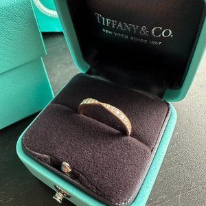 Tiffany Harmony Band Ring - Rose Gold with Diamonds (Size 5)